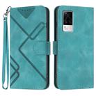 For vivo S9e Line Pattern Skin Feel Leather Phone Case(Light Blue) - 1