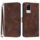 For vivo S9e Line Pattern Skin Feel Leather Phone Case(Coffee) - 1