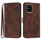 For vivo S10 / S10 Pro Line Pattern Skin Feel Leather Phone Case(Coffee) - 1