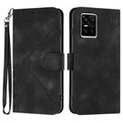 For vivo S10 / S10 Pro Line Pattern Skin Feel Leather Phone Case(Black) - 1