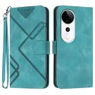 For vivo S19 Pro Line Pattern Skin Feel Leather Phone Case(Light Blue) - 1