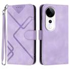 For vivo S19 Pro Line Pattern Skin Feel Leather Phone Case(Light Purple) - 1