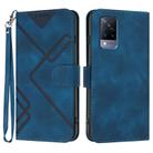 For vivo V21 4G / 5G / V21s Line Pattern Skin Feel Leather Phone Case(Royal Blue) - 1