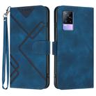 For vivo V21e 4G / Y73 2021 Line Pattern Skin Feel Leather Phone Case(Royal Blue) - 1