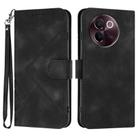 For vivo V30e Line Pattern Skin Feel Leather Phone Case(Black) - 1