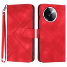 For vivo Y200i Line Pattern Skin Feel Leather Phone Case(Red) - 1