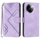 For vivo Y200i Line Pattern Skin Feel Leather Phone Case(Light Purple) - 1