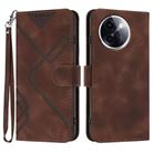 For vivo Y200i Line Pattern Skin Feel Leather Phone Case(Coffee) - 1