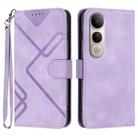 For vivo V50 Lite 4G / 5G Line Pattern Skin Feel Leather Phone Case(Light Purple) - 1