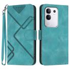 For vivo Y29 4G Line Pattern Skin Feel Leather Phone Case(Light Blue) - 1