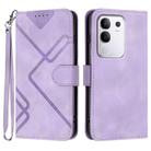 For vivo Y29 4G Line Pattern Skin Feel Leather Phone Case(Light Purple) - 1