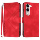For vivo Y29s 5G / Y04 4G Global Line Pattern Skin Feel Leather Phone Case(Red) - 1