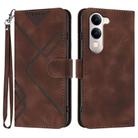 For vivo Y29s 5G / Y04 4G Global Line Pattern Skin Feel Leather Phone Case(Coffee) - 1