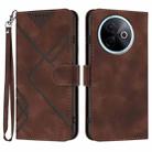 For vivo Y39 5G Line Pattern Skin Feel Leather Phone Case(Coffee) - 1