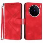 For vivo X200s Line Pattern Skin Feel Leather Phone Case(Red) - 1