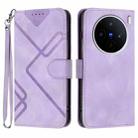 For vivo X200s Line Pattern Skin Feel Leather Phone Case(Light Purple) - 1