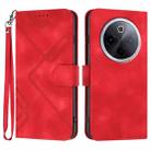 For vivo iQOO Z10 / T4 / Y300 Pro Line Pattern Skin Feel Leather Phone Case(Red) - 1