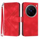 For vivo X200 Pro Line Pattern Skin Feel Leather Phone Case(Red) - 1