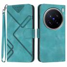 For vivo X200 Pro Line Pattern Skin Feel Leather Phone Case(Light Blue) - 1