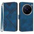 For vivo X200 Pro Line Pattern Skin Feel Leather Phone Case(Royal Blue) - 1
