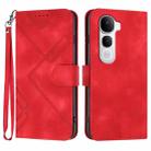 For vivo Y400 Pro 5G Line Pattern Skin Feel Leather Phone Case(Red) - 1