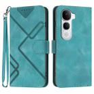 For vivo Y400 Pro 5G Line Pattern Skin Feel Leather Phone Case(Light Blue) - 1