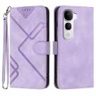 For vivo Y400 Pro 5G Line Pattern Skin Feel Leather Phone Case(Light Purple) - 1