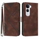 For vivo Y400 Pro 5G Line Pattern Skin Feel Leather Phone Case(Coffee) - 1