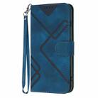 For Samsung Galaxy S25 Ultra 5G Line Pattern Skin Feel Leather Phone Case(Royal Blue) - 2