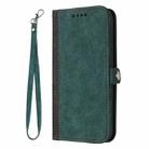 For Samsung Galaxy S25+ 5G Side Buckle Double Fold Hand Strap Leather Phone Case(Dark Green) - 3