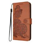 For Samsung Galaxy S25+ 5G Datura Flower Embossed Flip Leather Phone Case(Brown) - 3
