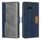 For Kyocera Digno SX4 5G Contrast Color Side Buckle Leather Phone Case(Blue + Grey) - 1