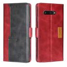 For Kyocera Digno SX4 5G Contrast Color Side Buckle Leather Phone Case(Red + Black) - 1