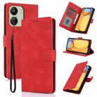 For Redmi 13C 4G Global Fantasy Skin-feel Calfskin Texture Leather Phone Case(Red) - 1