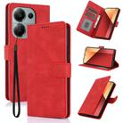 For Redmi Note 13 Pro 5G Global Fantasy Skin-feel Calfskin Texture Leather Phone Case(Red) - 1