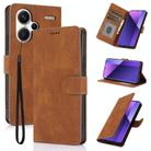 For Redmi Note 13 Pro+ 5G Fantasy Skin-feel Calfskin Texture Leather Phone Case(Brown) - 1