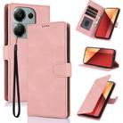 For Redmi Note 13 4G Global Fantasy Skin-feel Calfskin Texture Leather Phone Case(Pink) - 1