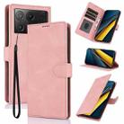 For Redmi K70E Fantasy Skin-feel Calfskin Texture Leather Phone Case(Pink) - 1