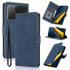 For Redmi K70E Fantasy Skin-feel Calfskin Texture Leather Phone Case(Blue) - 1