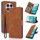 For Redmi Note 14 Pro 5G Fantasy Skin-feel Calfskin Texture Leather Phone Case(Brown) - 1