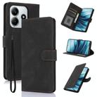 For Redmi Note 14 5G Fantasy Skin-feel Calfskin Texture Leather Phone Case(Black) - 1