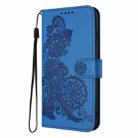 For Motorola Moto G35 Datura Flower Embossed Flip Leather Phone Case(Blue) - 3