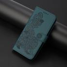 For Motorola Moto G35 Datura Flower Embossed Flip Leather Phone Case(Dark Green) - 2