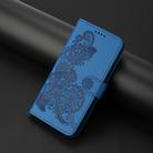 For Motorola Moto G55 Datura Flower Embossed Flip Leather Phone Case(Blue) - 2
