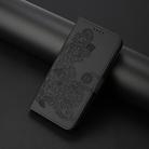 For Motorola Moto G55 Datura Flower Embossed Flip Leather Phone Case(Black) - 2