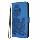 For Motorola Moto G Play 2025 / G Power 2025 Datura Flower Embossed Flip Leather Phone Case(Blue) - 3