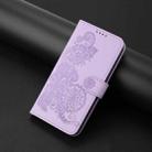 For Motorola Moto G 2025 Datura Flower Embossed Flip Leather Phone Case(Purple) - 2