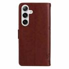 For Samsung Galaxy S25 / S24 5G Tree & Cat Embossed Pattern Flip Leather Phone Case(Coffee) - 3