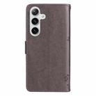 For Samsung Galaxy S25+ / S24+ 5G Tree & Cat Embossed Pattern Flip Leather Phone Case(Grey) - 3