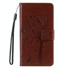 For Samsung Galaxy S25+ / S24+ 5G Tree & Cat Embossed Pattern Flip Leather Phone Case(Coffee) - 2